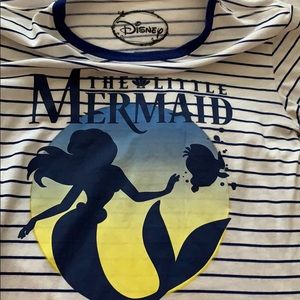 Disney Store Little Mermaid blue striped t shirt